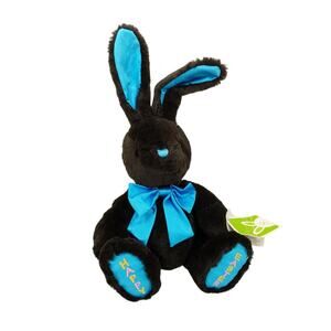 Dream Walmart Black Rabbit Plush Embroidered Happy Easter Blue Bow Ears Nose
